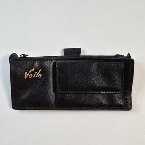 Voila Black Leather Unisex Belt Pouch Wallet Hip Bag Front Flap Pocket 7x3x2.5